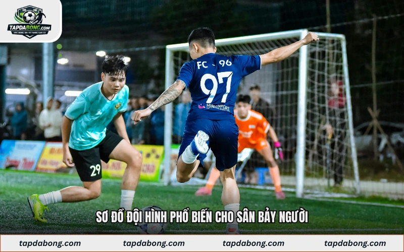 Sơ đồ đội hình phổ biến cho sân bảy người